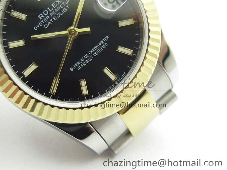 Best AAA Replica Sites Sticks YG BP Edition Black WaterResistant Bracelet Datejust on 278273 2718 SS Best Markers Dial Maker YG 31mm SS Oyster 0112